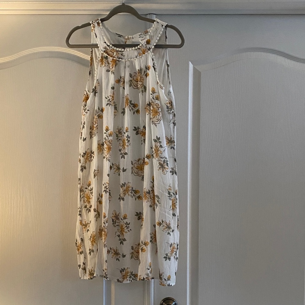 NAIF Floral Sleeveless Dress - White and Yellow